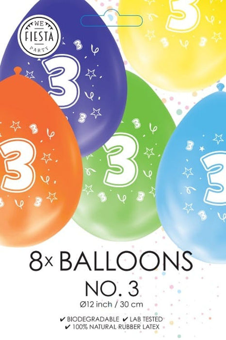 Ballonnen 8st. cijfer  3