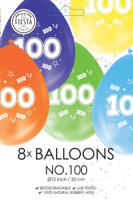 Ballonnen 8st. cijfer 100