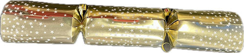 Christmas crackers 12 inch goud met sterren  p/st.