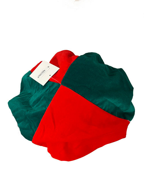 Piet baret fluweel rood/groen