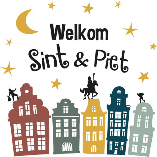 Raamstickers Welkom Sint & Piet
