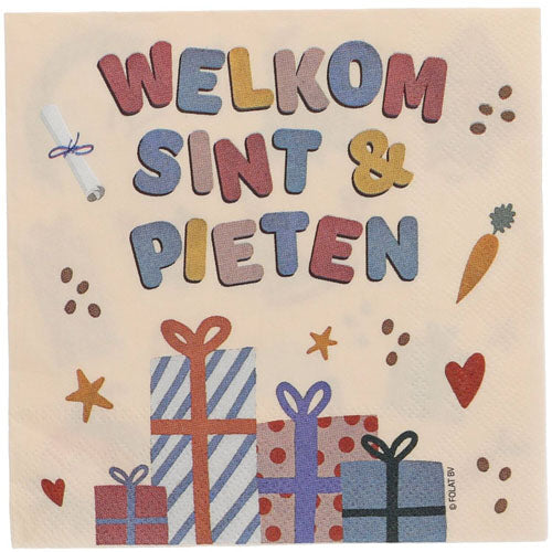 Servetten Welkom Sint & Pieten 20st.