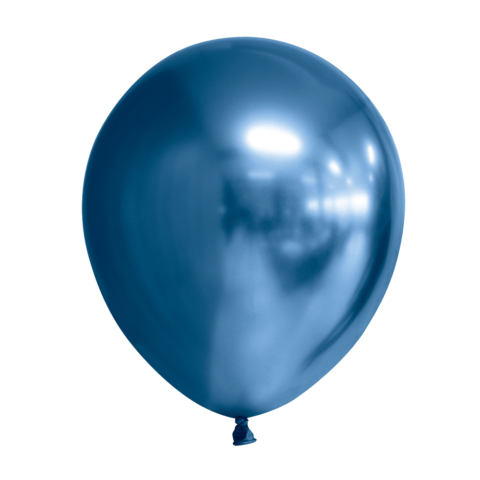 Ballonnen 10 st. chrome blauw
