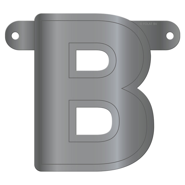 Banner Letter B Metallic Silver