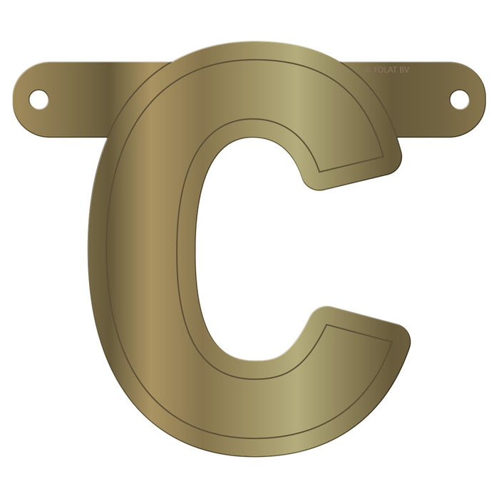 Banner Letter C Metallic Gold
