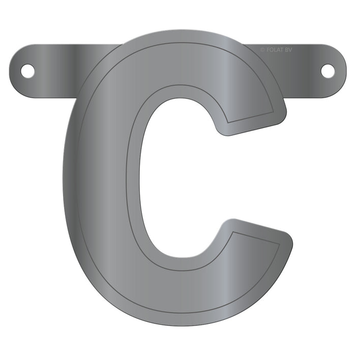 Banner Letter C Metallic Silver