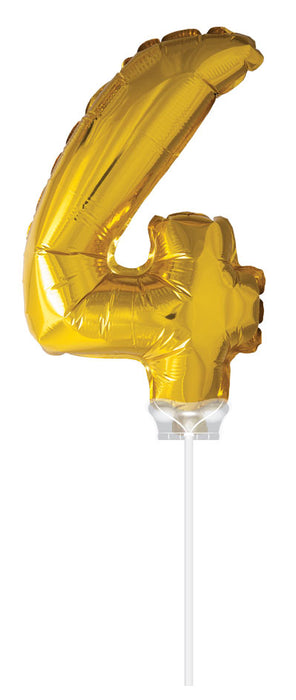 Folieballon 40cm goud 4 (met stokje)