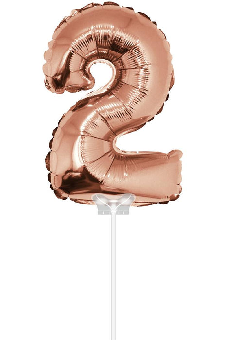 Folieballon 40cm rosé goud 2 (met stokje)