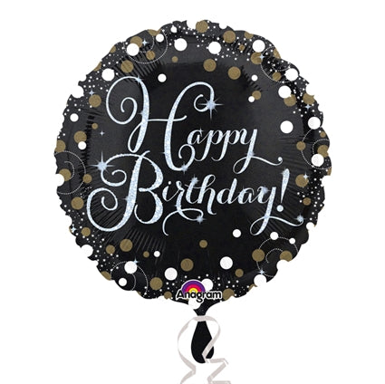 Folieballon Happy Birthday sparkling celeb. silve
