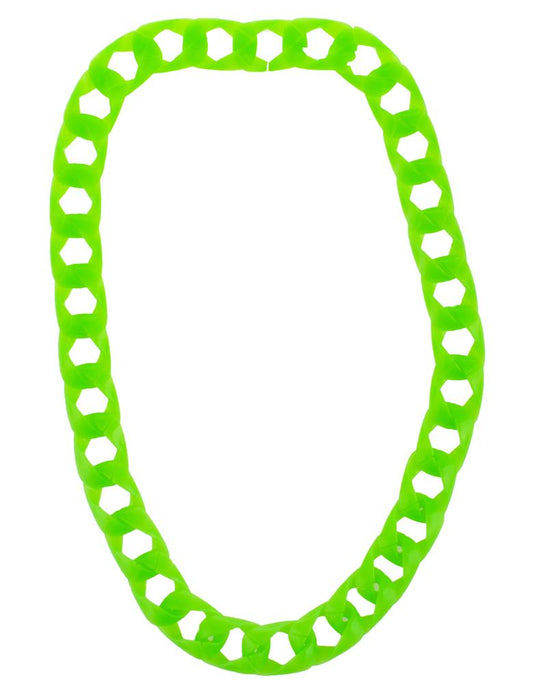 Halsketting met grote schakel fluo groen