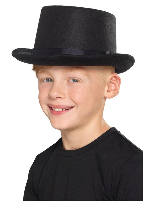 Hoge hoed zwart kindermaat