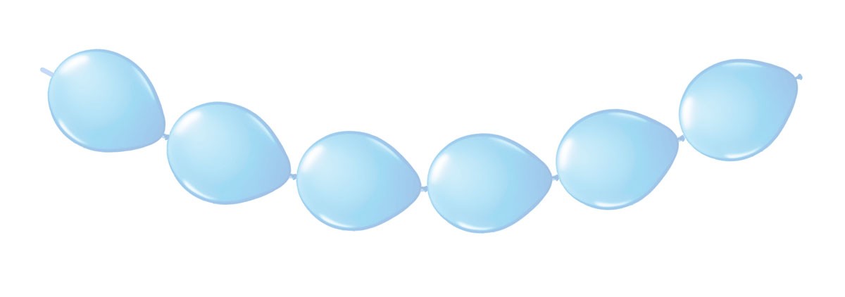 Knoopballonnen licht blauw 3 mtr/8 st.