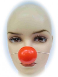 Neus clown plastic met elastiek per 24 stuks