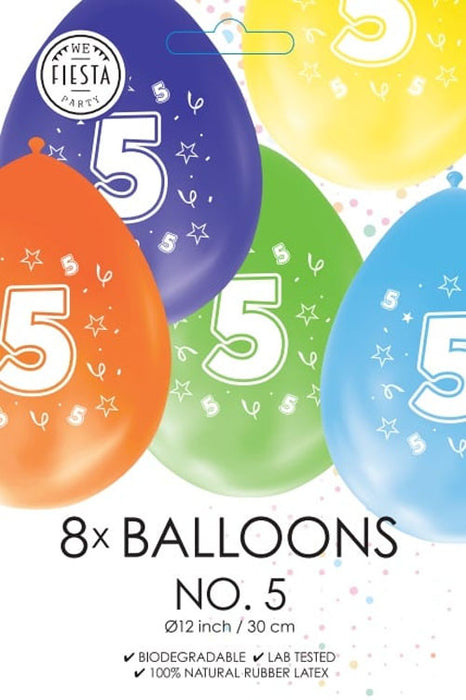Ballonnen 8st. cijfer  5
