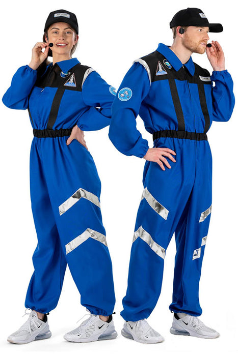 Astronaut blauw mt. M (jumpsuit + pet)
