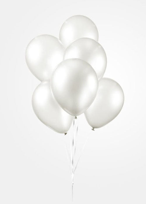 Ballonnen 50st. Wit metallic