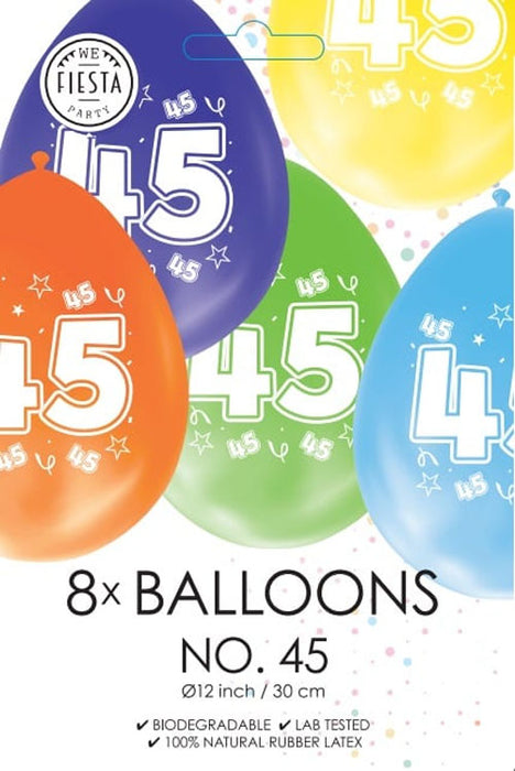 Ballonnen 8st. cijfer 45