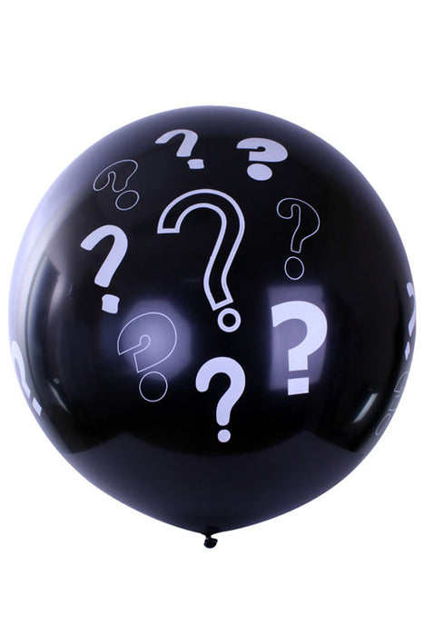 Ballon vraagtekens zwart 36inch/90cm