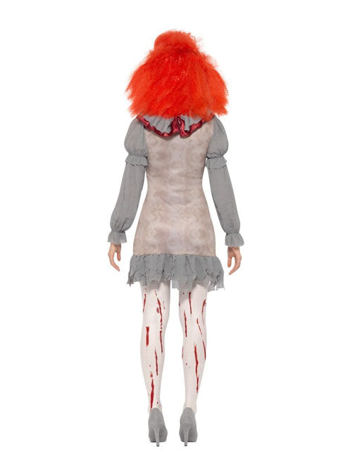 Clown Vintage dame grijs/rood mt. L