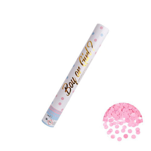 Confetti kanon Gender reveal 40cm roze