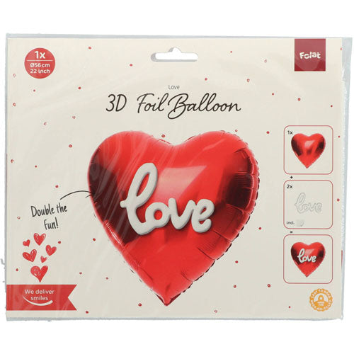 Folieballon 3D Love 56cm