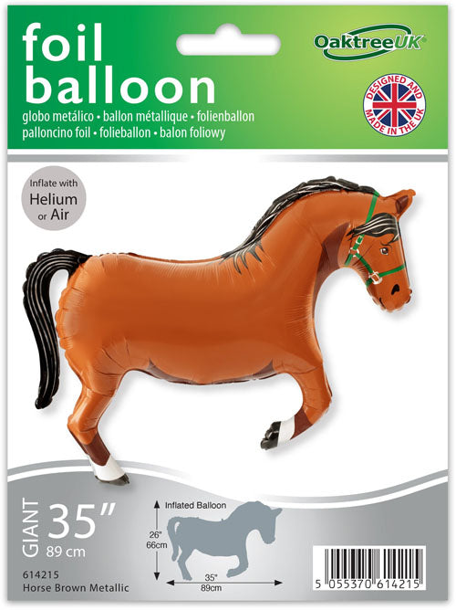 Folieballon Paard bruin 89cm