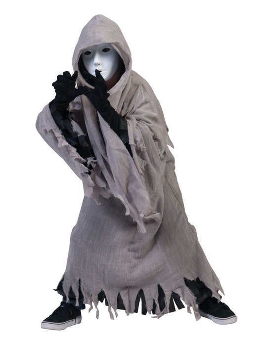 Ghost grijs, cape met capuchon one size