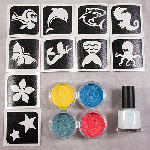 Grimas glitter tattoo set Aqua