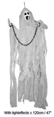 Hanging ghost, white, with lighteffects ca. 120cm