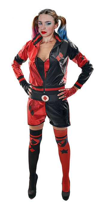 Harley Quinn zwart/rood mt. S