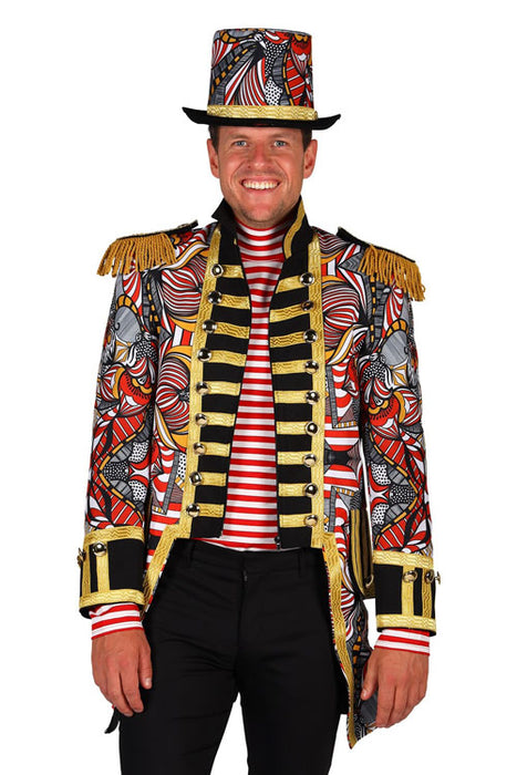 Herenjas African look rood/wit mt. M