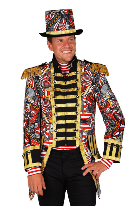 Herenjas African look rood/wit mt. M