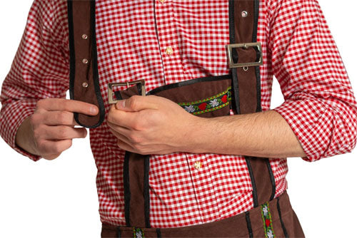 Lederhose Johann mt. M verstelbaar (donkerbruin lang)