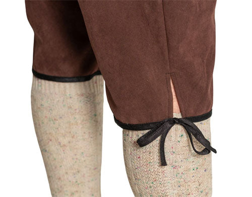 Lederhose Johann mt. M verstelbaar (donkerbruin lang)