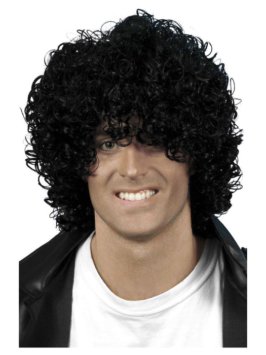 Pruik Afro wet look zwart