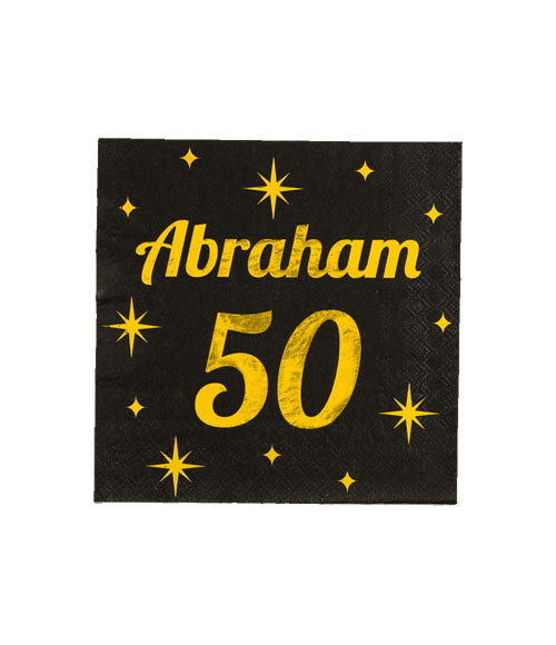 Servetten zwart/goud - Abraham 50