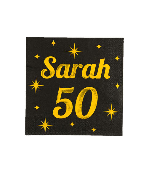 Servetten zwart/goud - Sarah 50