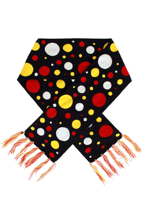 Sjaal rood/wit/geel confetti