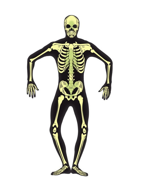 Skeleton second skin kostuum mt. M