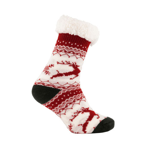 Sokken Kerst rood/wit/grijs one size