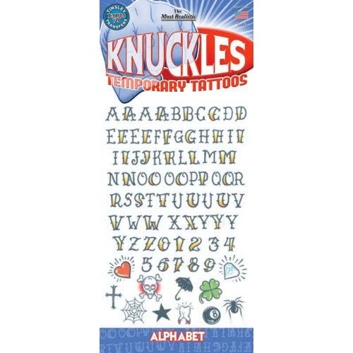 Tattoo Knuckles Alphabet
