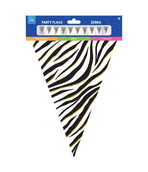 Vlaggenlijn party - Zebra 10m