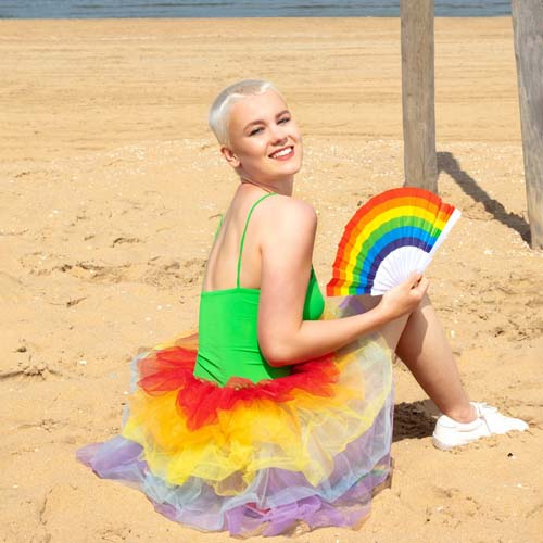 Waaiers Pride regenboog p/st.