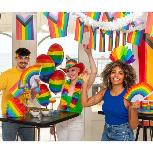 Waaiers Pride regenboog p/st.