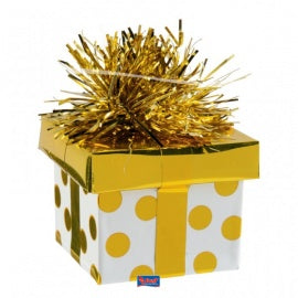 Ballon gewicht gift box gold dots