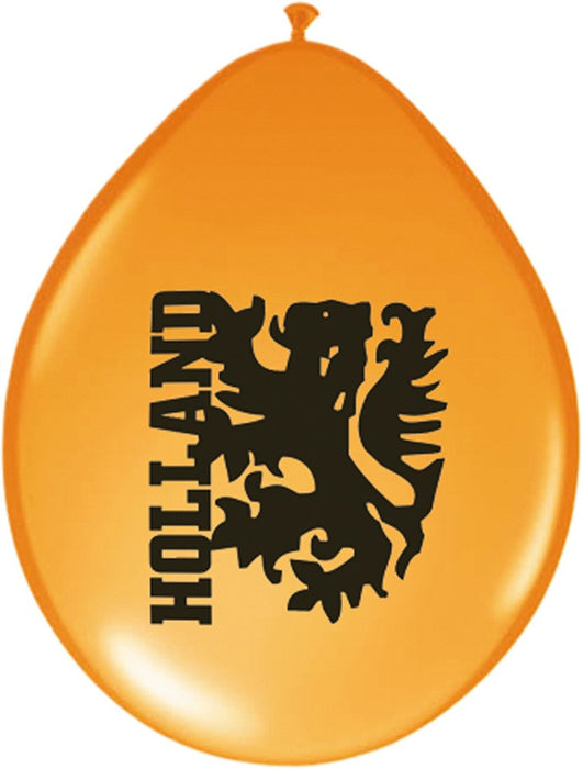 Ballonnen 23 cm oranje met leeuw