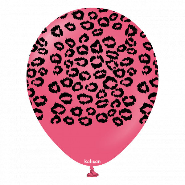 Ballonnen Leopard Safari Print - Fuchsia 5st