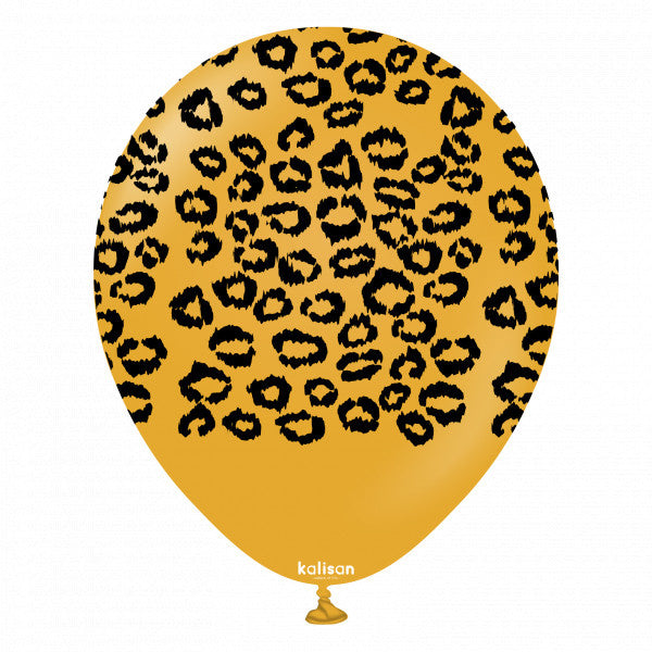 Ballonnen Leopard Safari Print - Mustard 5st