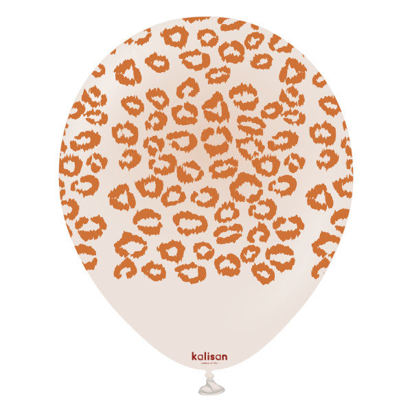 Ballonnen Leopard Safari Print - White Sand 5st