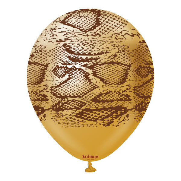 Ballonnen Snake Safari Print - Gold Mirror 5st